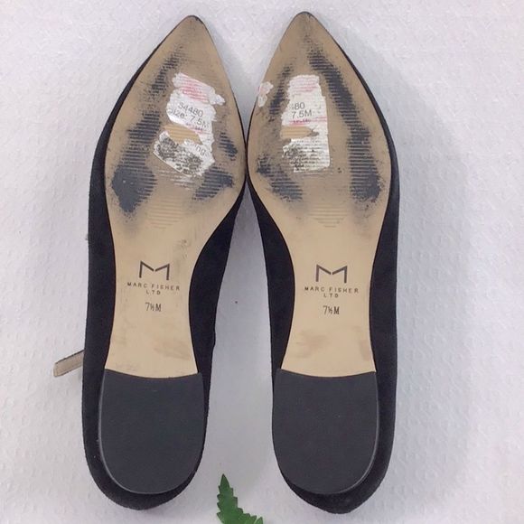 Marc Fisher Black Suede Snakeskin Flats - Picture 9 of 11